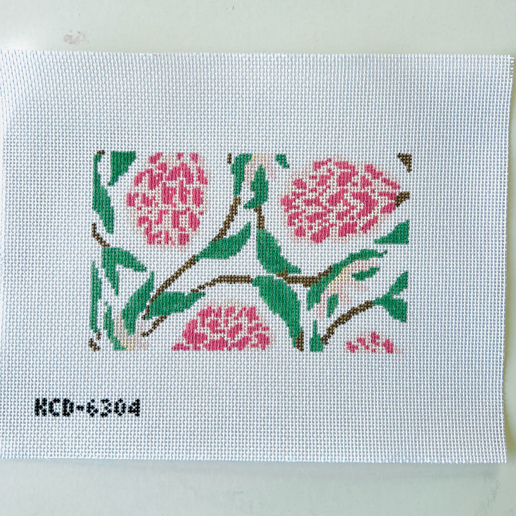 Botanical Print Acrylic Purse Canvas - KC Needlepoint