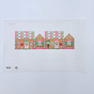 Pink, Green, White Neccos 3D Gingerbread House Canvas - KC Needlepoint