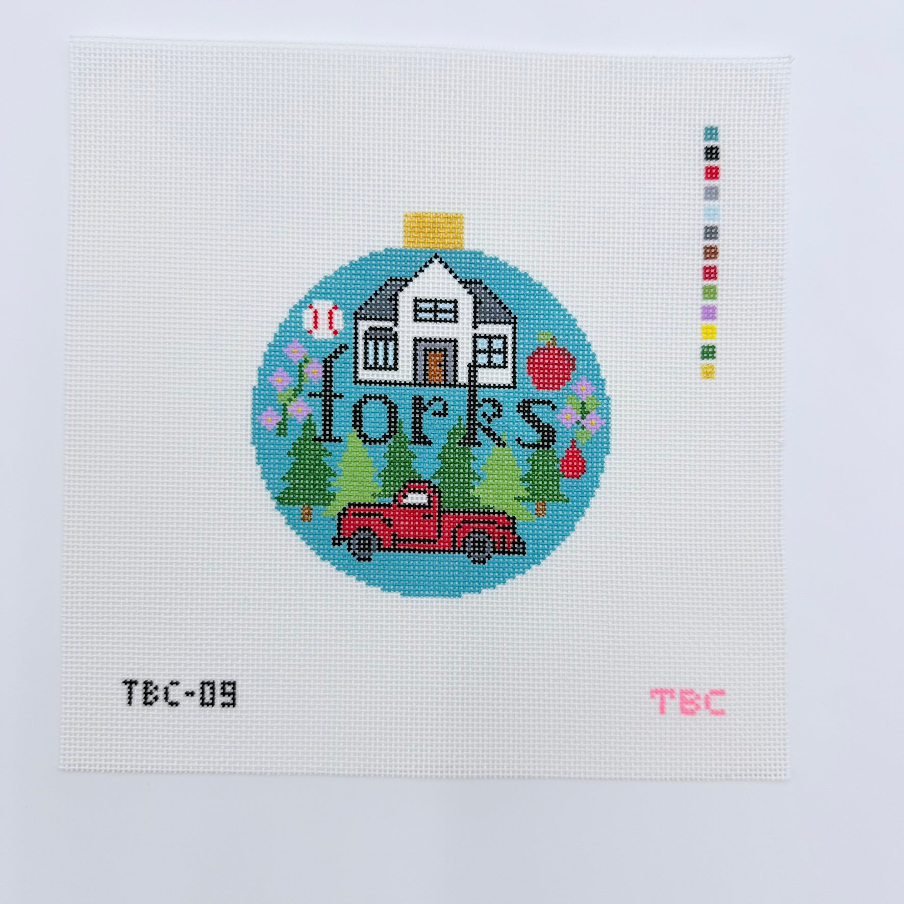 Forks Round Canvas - KC Needlepoint