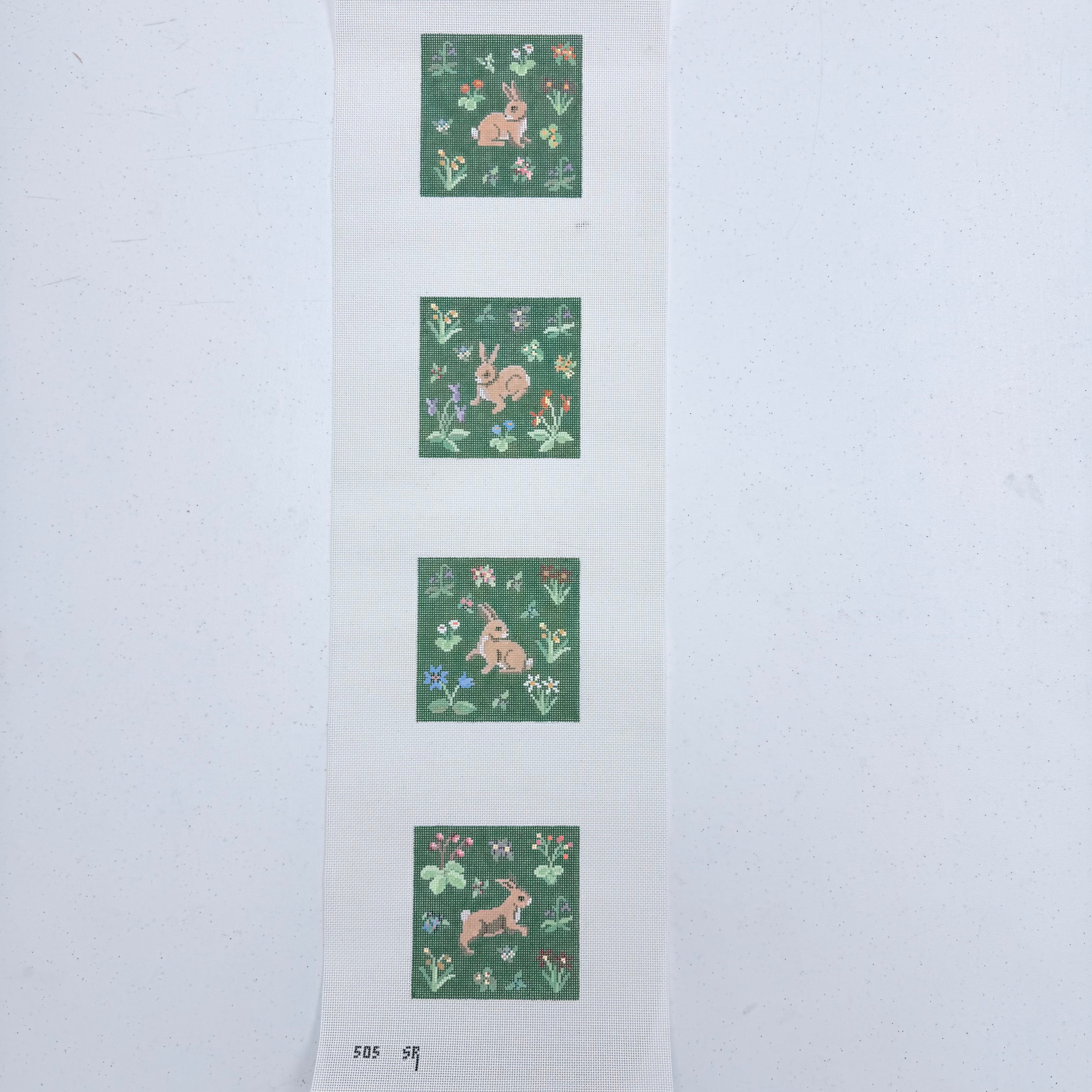 Cluny Rabbits Coaster Set Canvas - KC Needlepoint