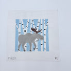 Moose in Birch Trees Pillow Canvas - KC Needlepoint