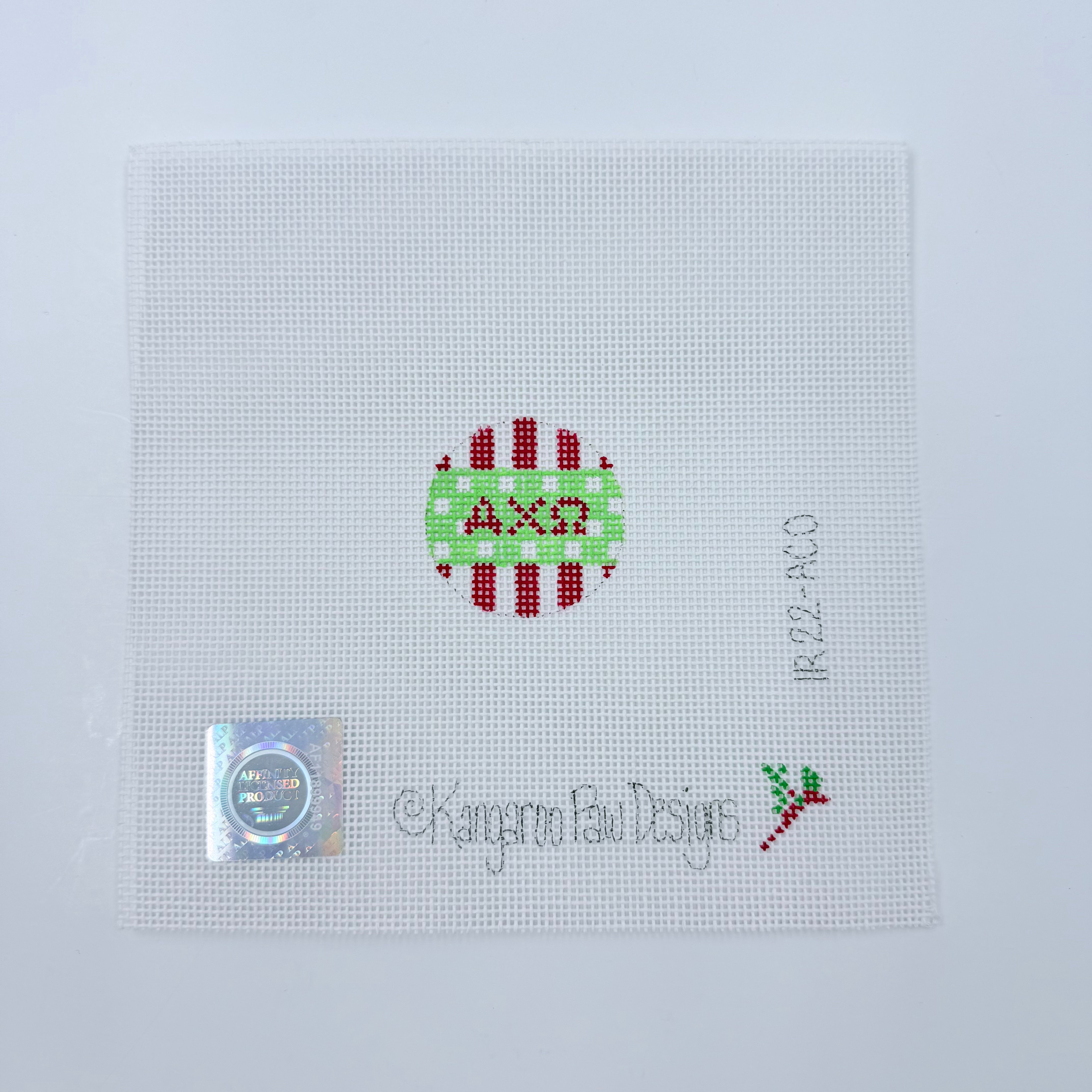 Alpha Chi Omega Key Fob Insert Canvas - KC Needlepoint