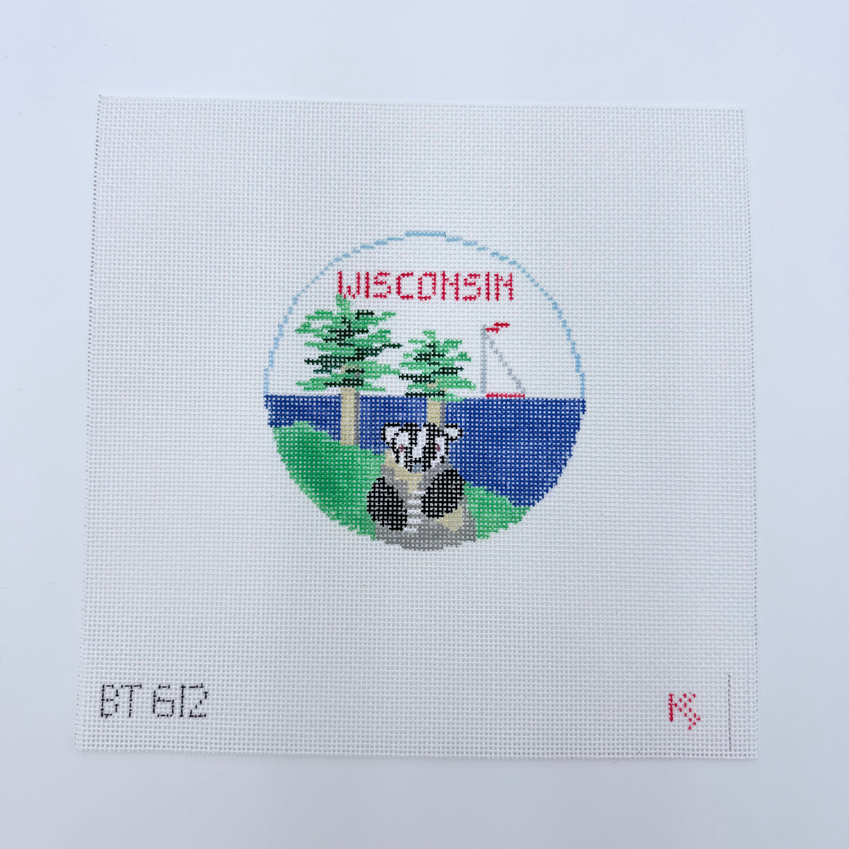 Wisconsin Travel Round Canvas – KC Needlepoint