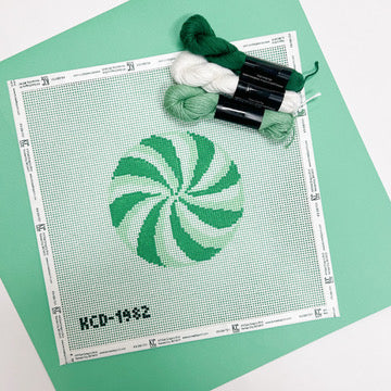 Green Peppermint Round Kit - KC Needlepoint