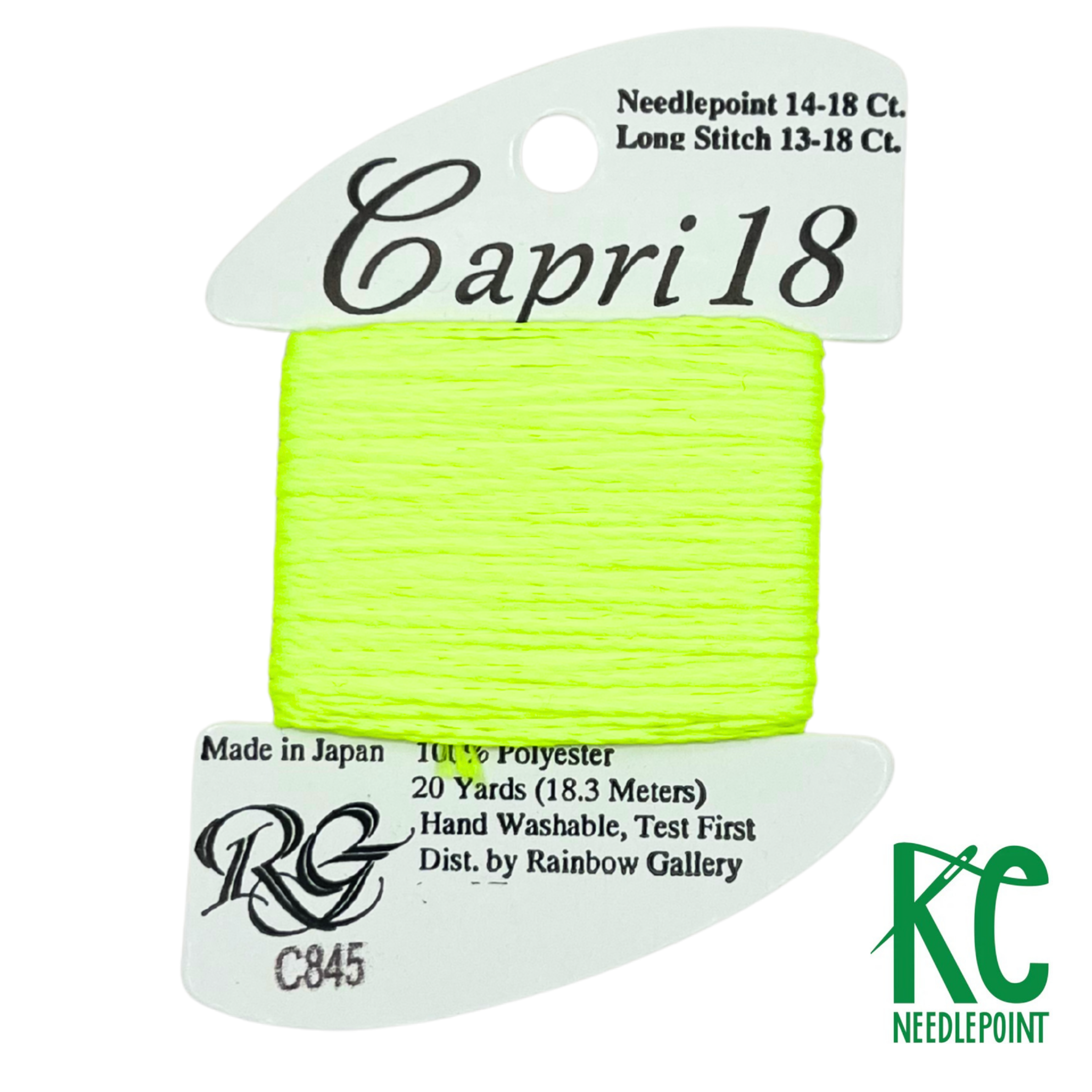 Capri 18 C845 Neon Yellow - KC Needlepoint