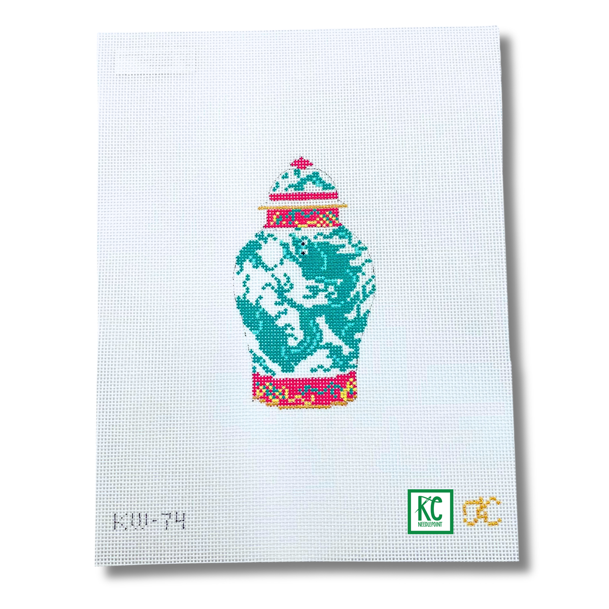 Dragon Ginger Jar Canvas - KC Needlepoint