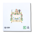 Bride and Groom Wedding Bar Cart Canvas - KC Needlepoint
