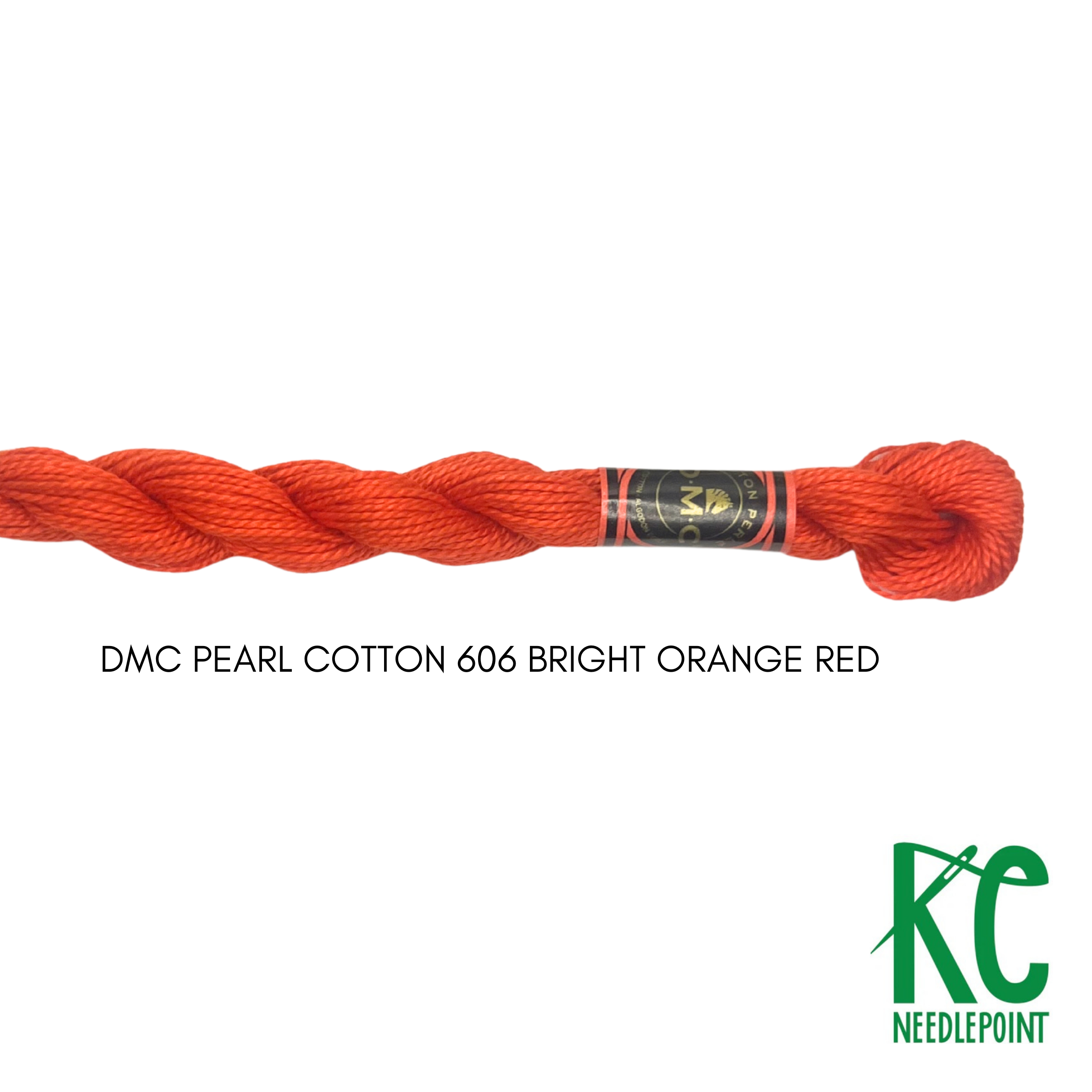 DMC 5 Pearl Cotton 606 Bright Orange Red - KC Needlepoint