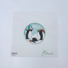 Penguin Snowballs Round Canvas - KC Needlepoint