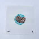 Sea Otter Round Canvas - KC Needlepoint