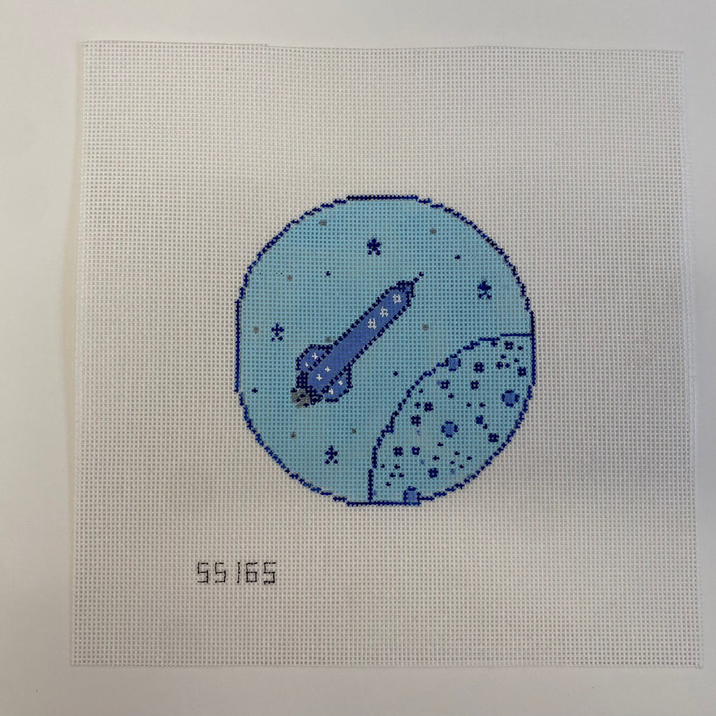 Outer Space Round Canvas - KC Needlepoint