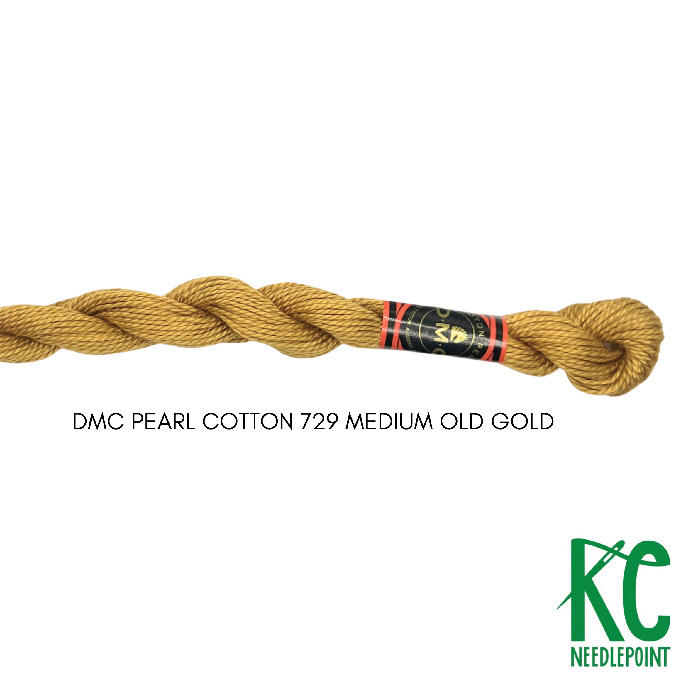 DMC 3 Pearl Cotton 729 Medium Old Gold - KC Needlepoint