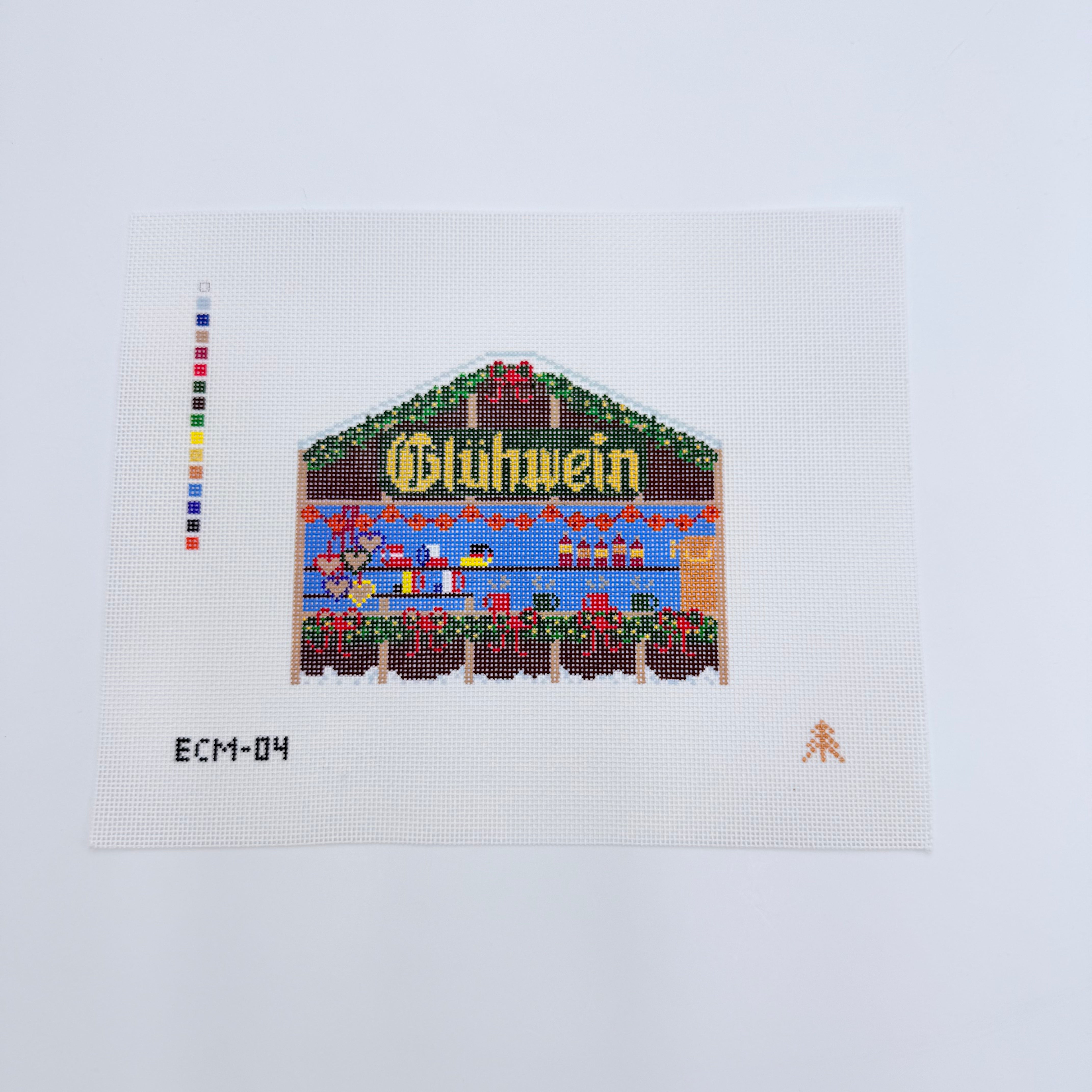 European Christmas Market Gluhwein Stahl Canvas - KC Needlepoint