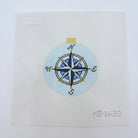 Light Blue Compass Rose Canvas - KC Needlepoint