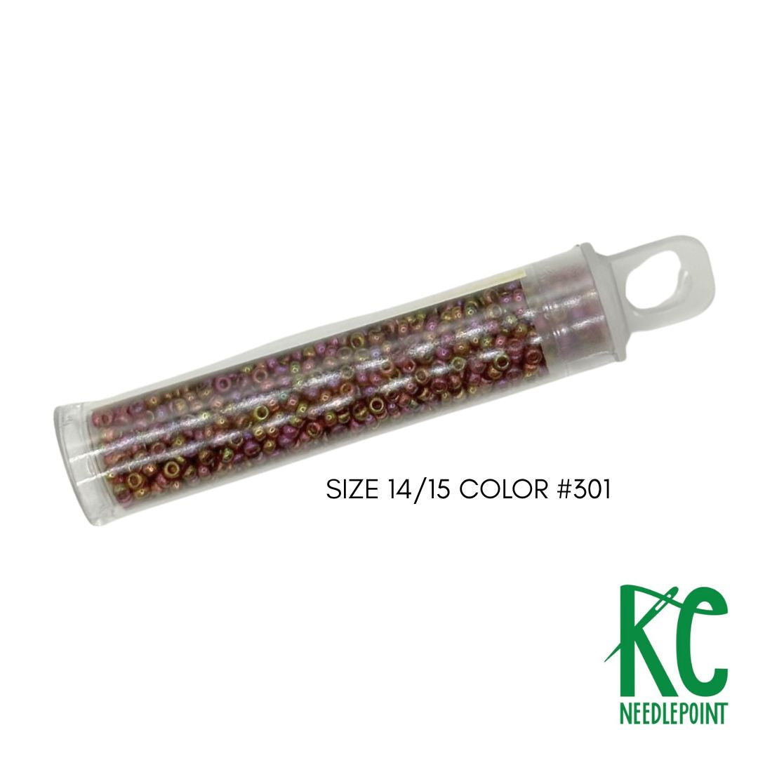 Size 14/15 Seed Beads 301 Gold Luster - KC Needlepoint