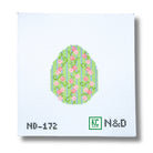 Pink and Green Floral Egg Canvas - KC Needlepoint