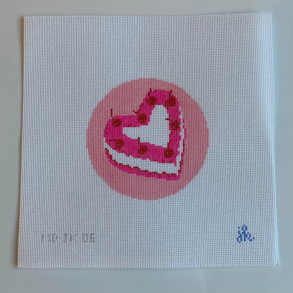 Heart Cake Canvas - KC Needlepoint