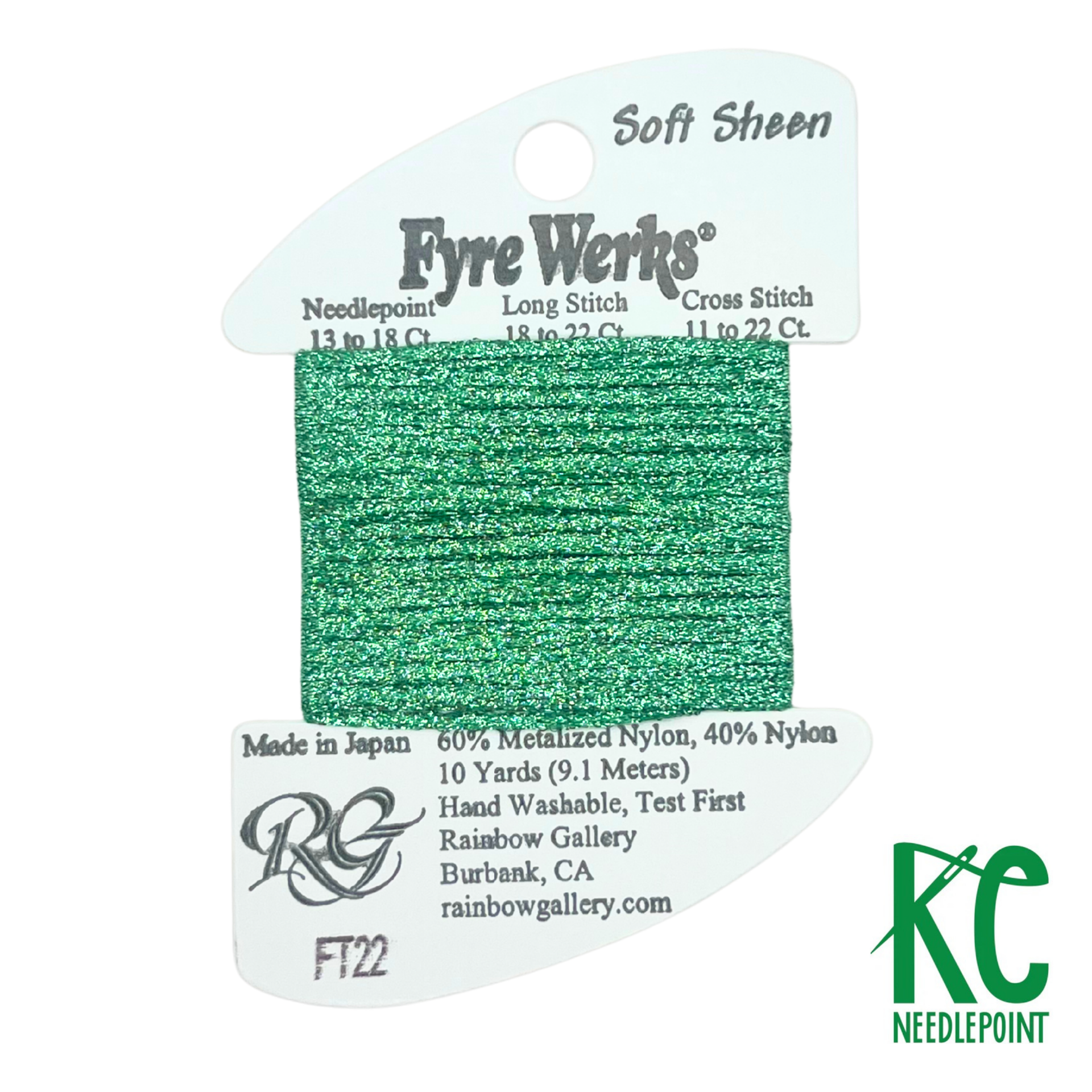Fyre Werks Soft Sheen FT22 Emerald Green – KC Needlepoint
