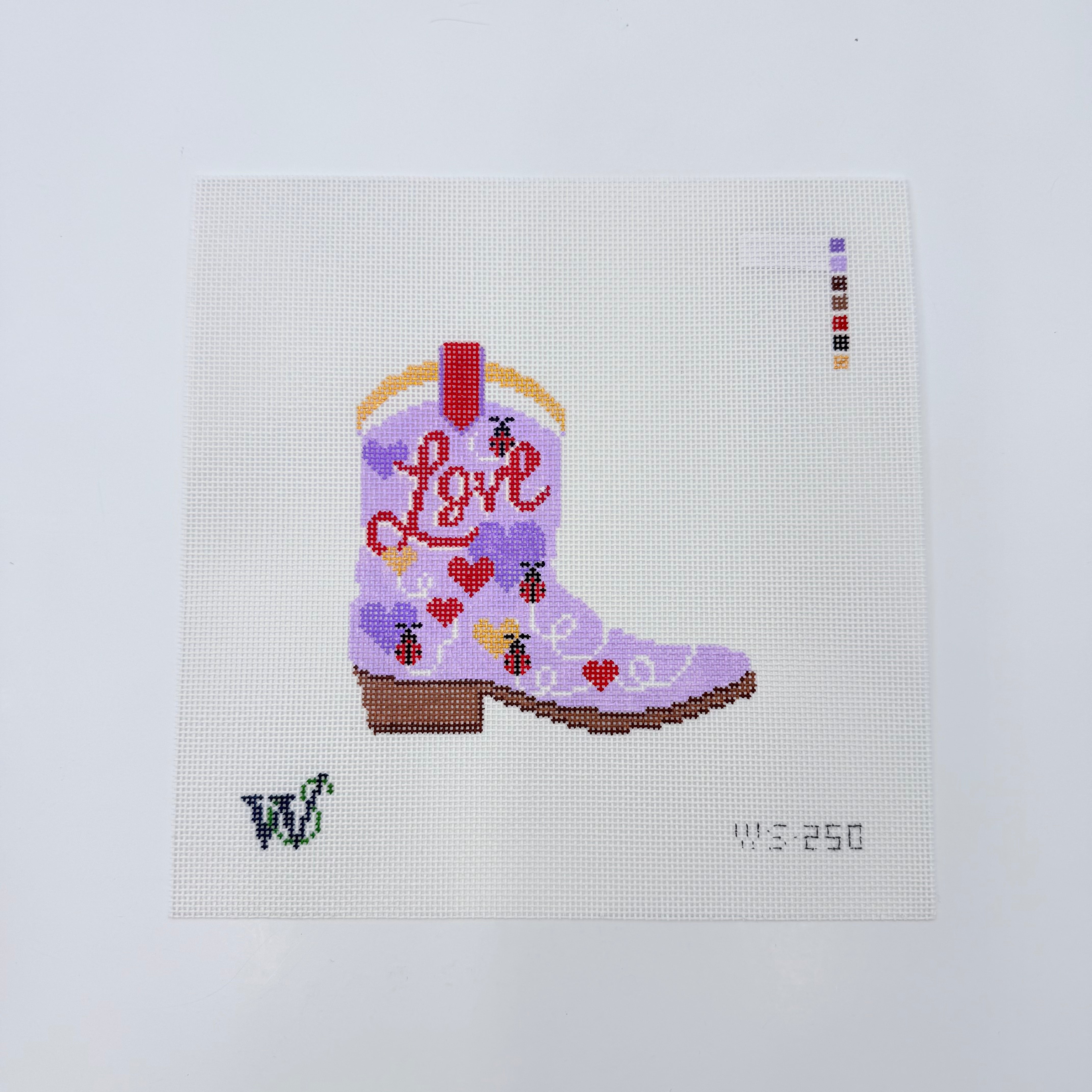 Love Cowboy Boot Canvas - KC Needlepoint