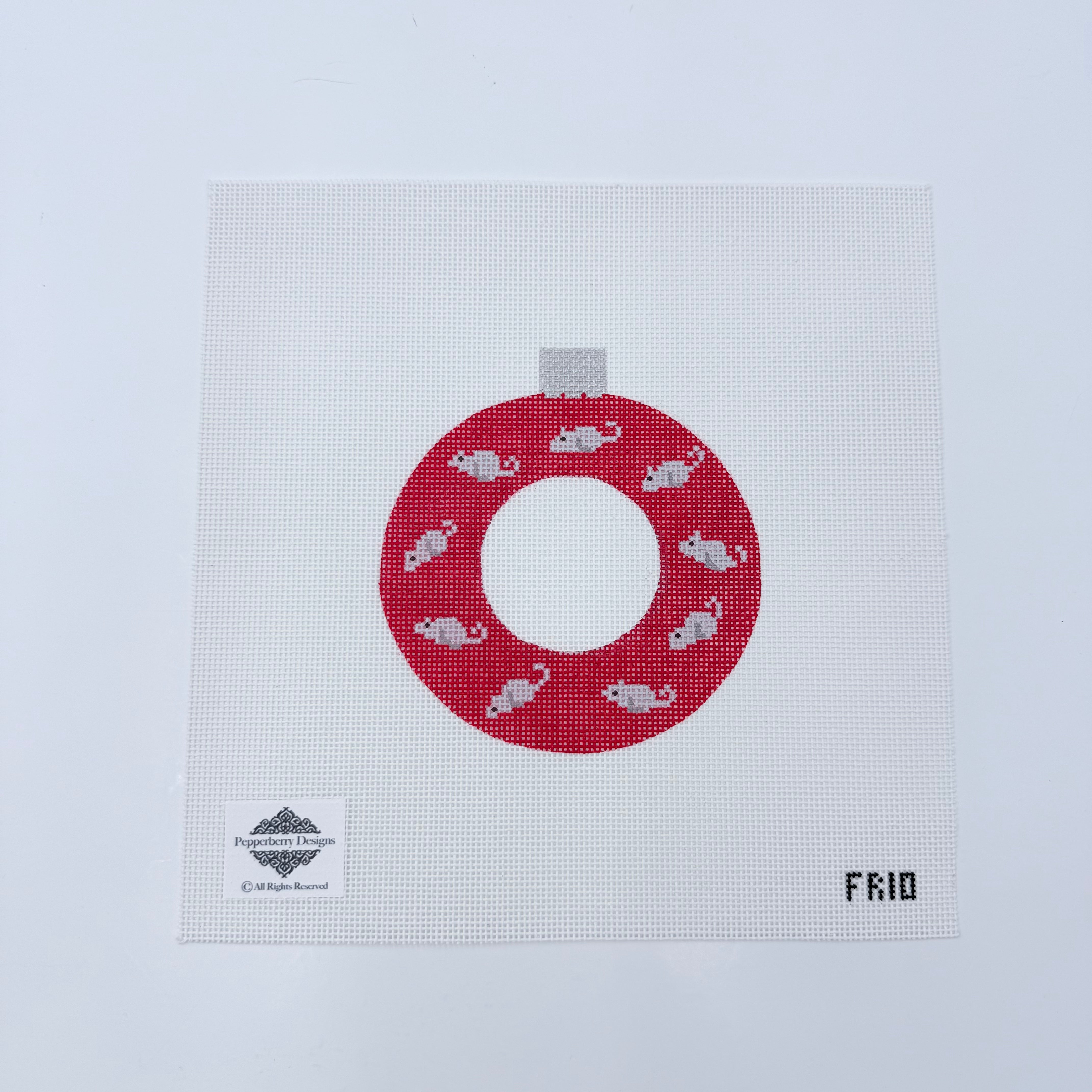 Mouse Frame Ornament Canvas - KC Needlepoint