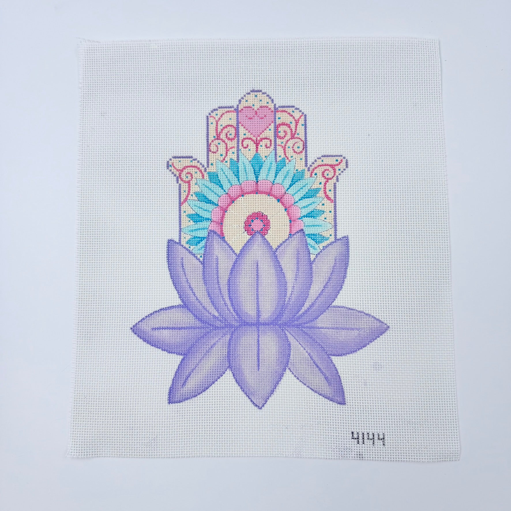 Lotus  Hamsa Canvas - KC Needlepoint
