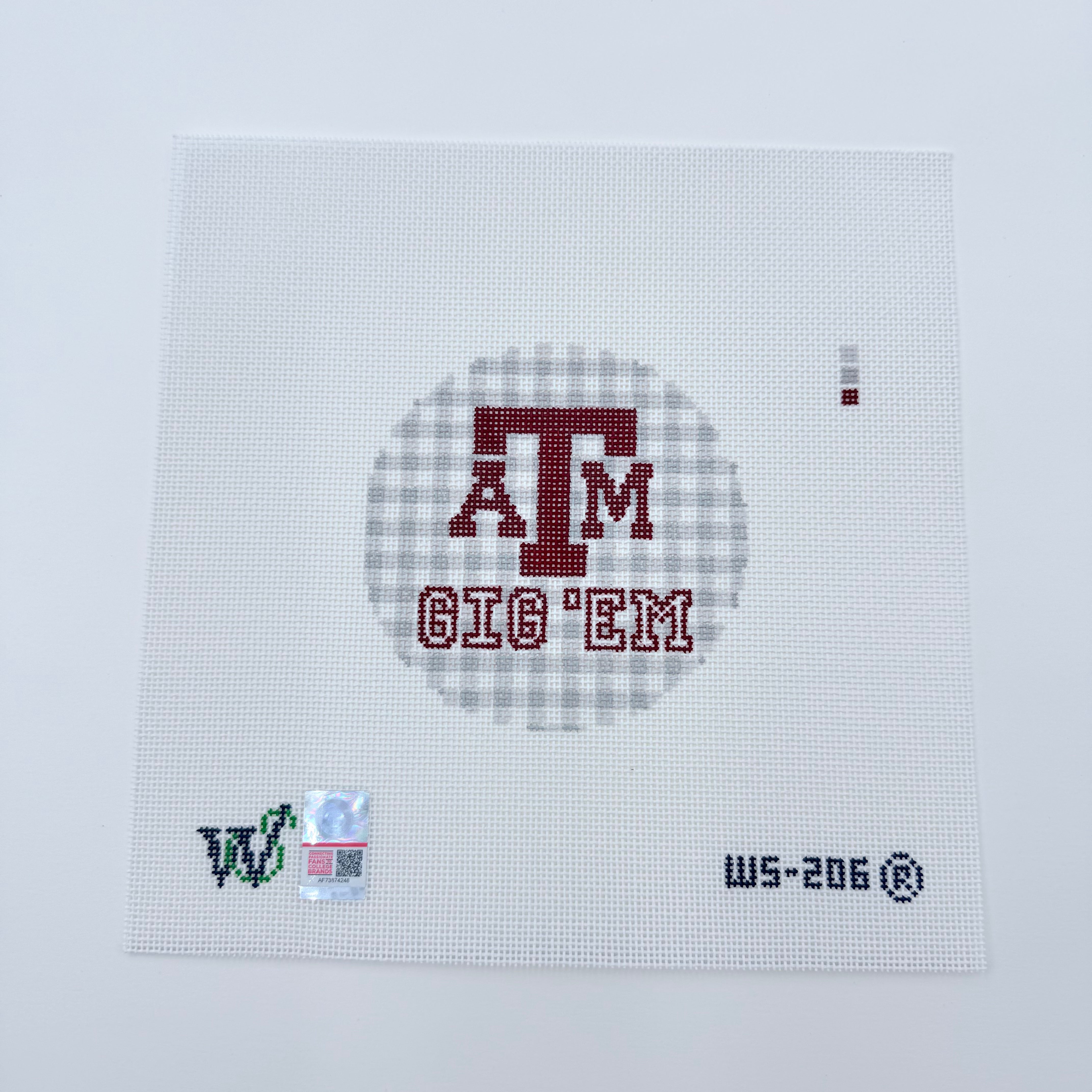 Texas A & M Round Canvas - KC Needlepoint