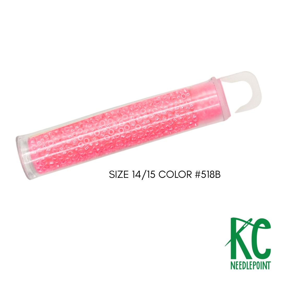 Size 14/15 Seed Beads 518B Bubble Gum - KC Needlepoint