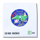 North Carolina 4 1/4" Travel Round Needlepoint Canvas - KC Needlepoint