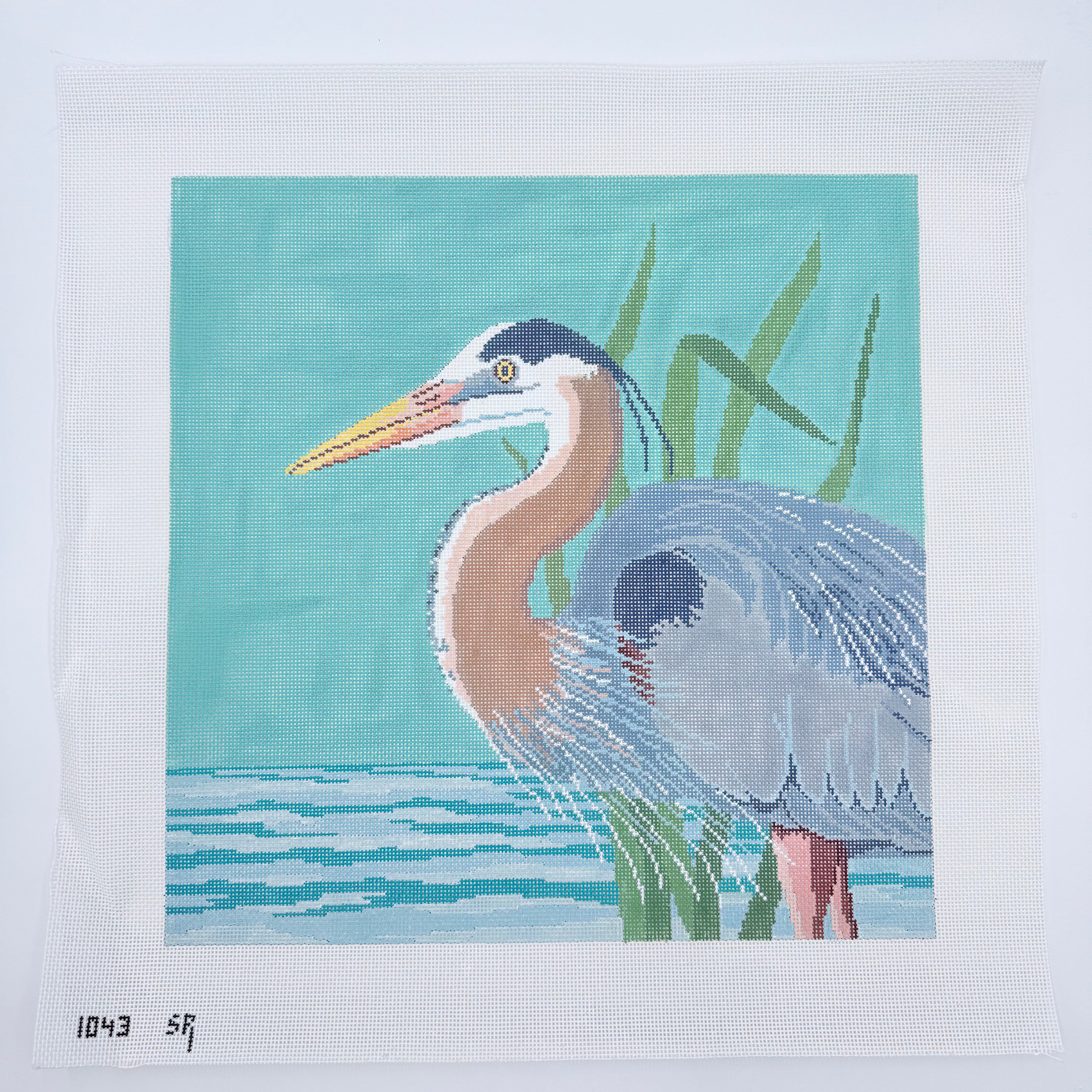 Great Blue Heron Canvas - KC Needlepoint