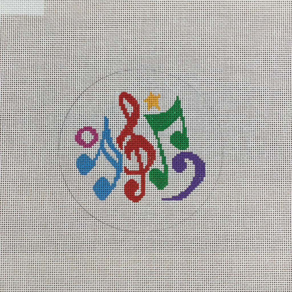 Colorful Music Notes Canvas - KC Needlepoint