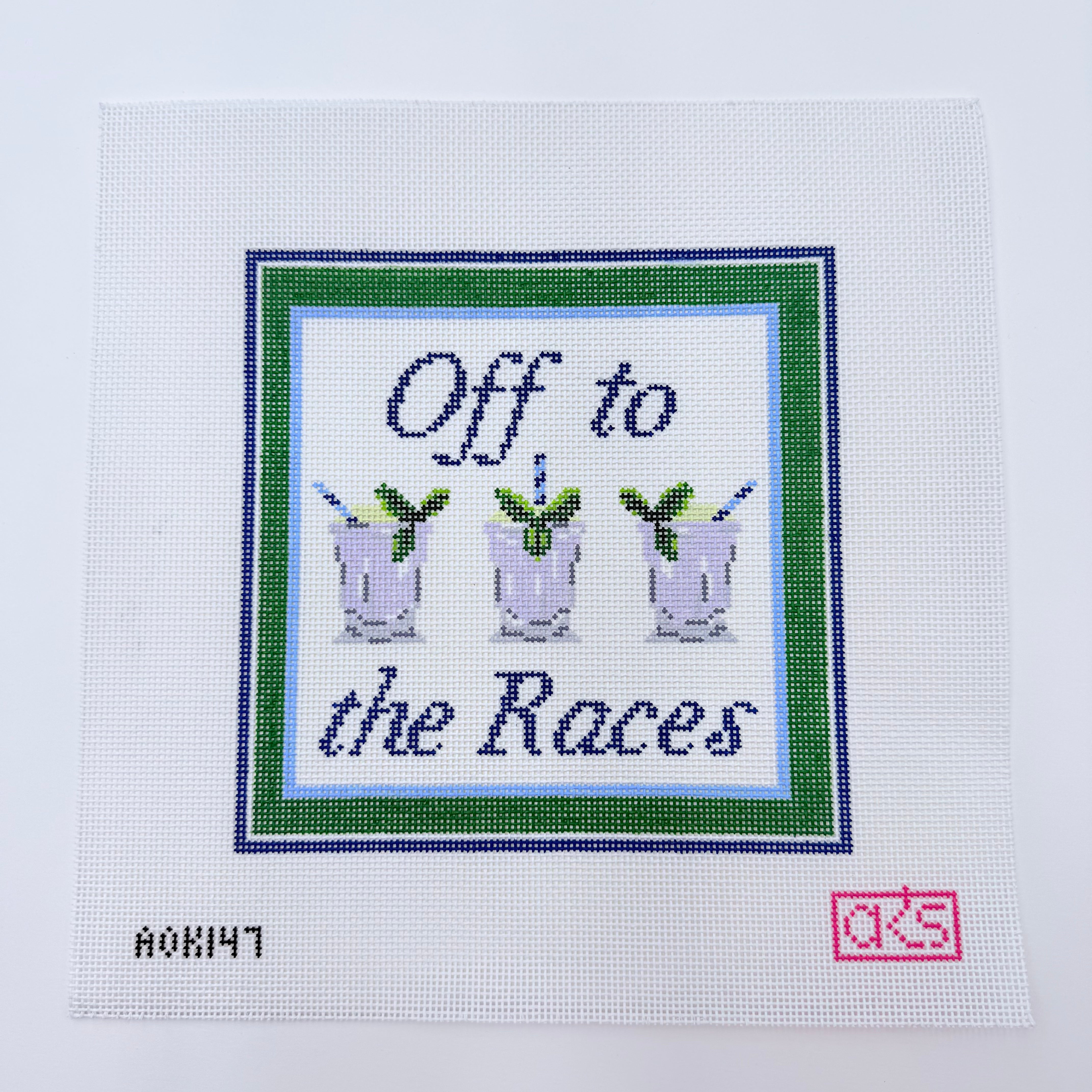 Off to the Races Canvas - KC Needlepoint
