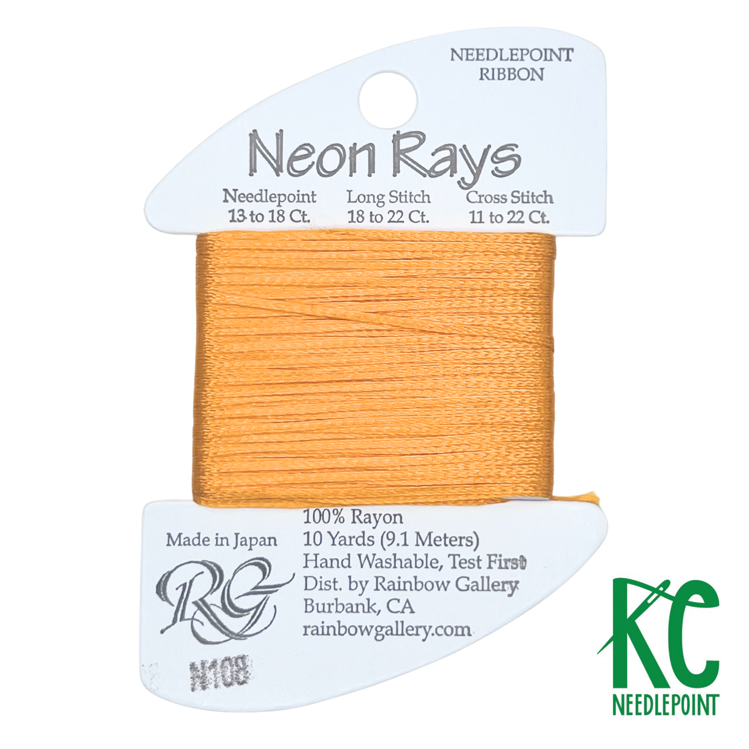Neon Rays N108 Yellow Orange - KC Needlepoint