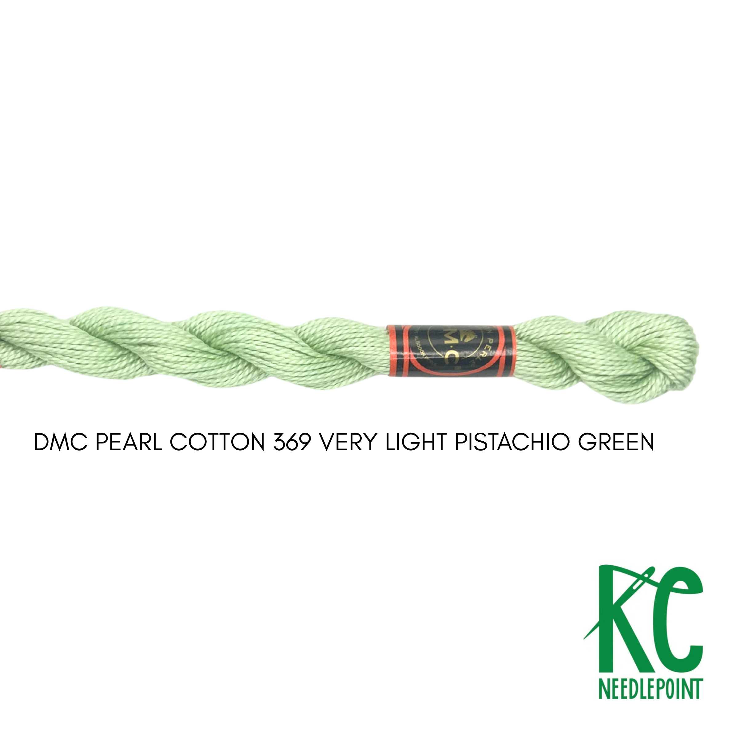 DMC 3 Pearl Cotton 369</br>Very Light Pistachio Green - KC Needlepoint