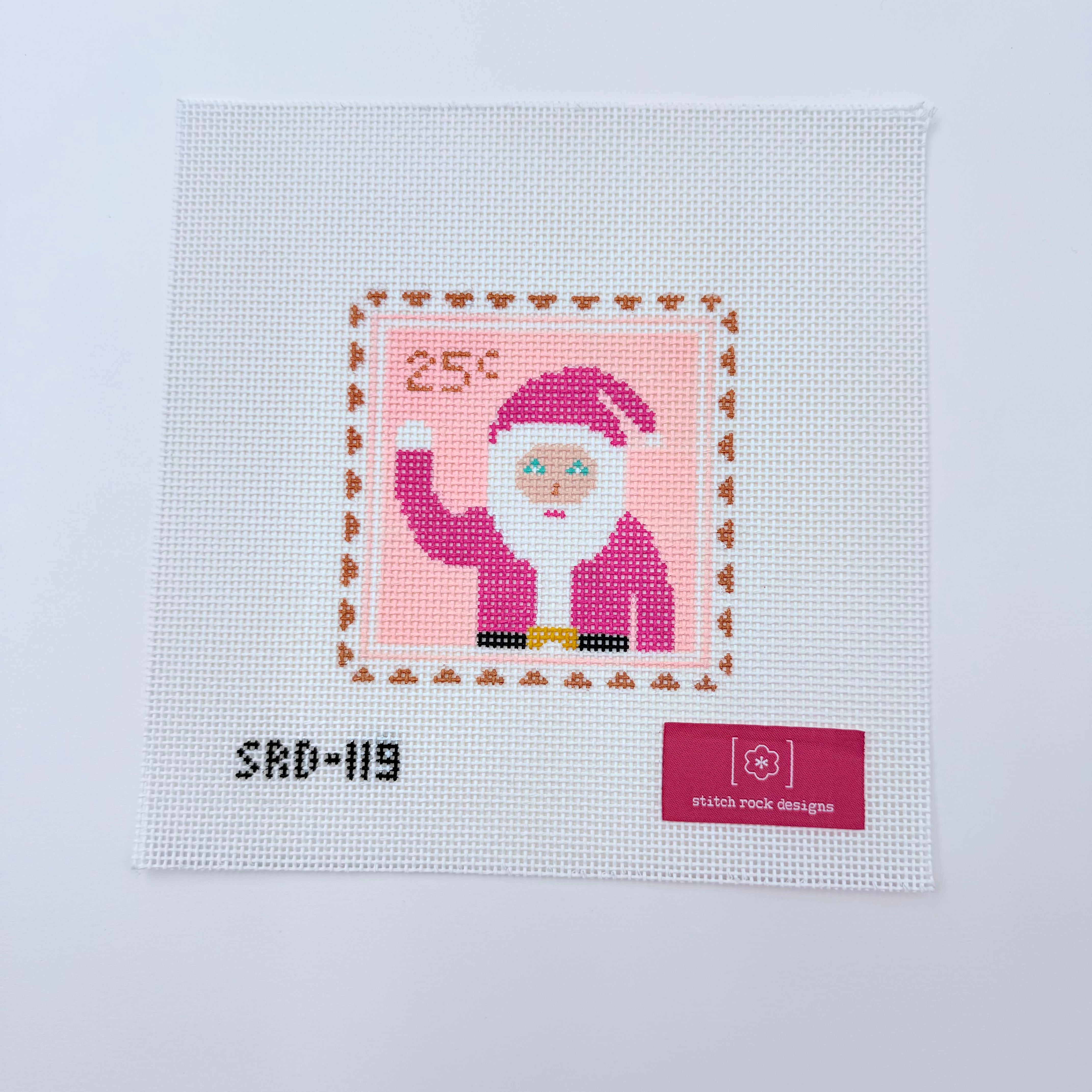 Santa Stamp Canvas - KC Needlepoint