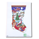 Village Christmas Stocking Canvas - KC Needlepoint