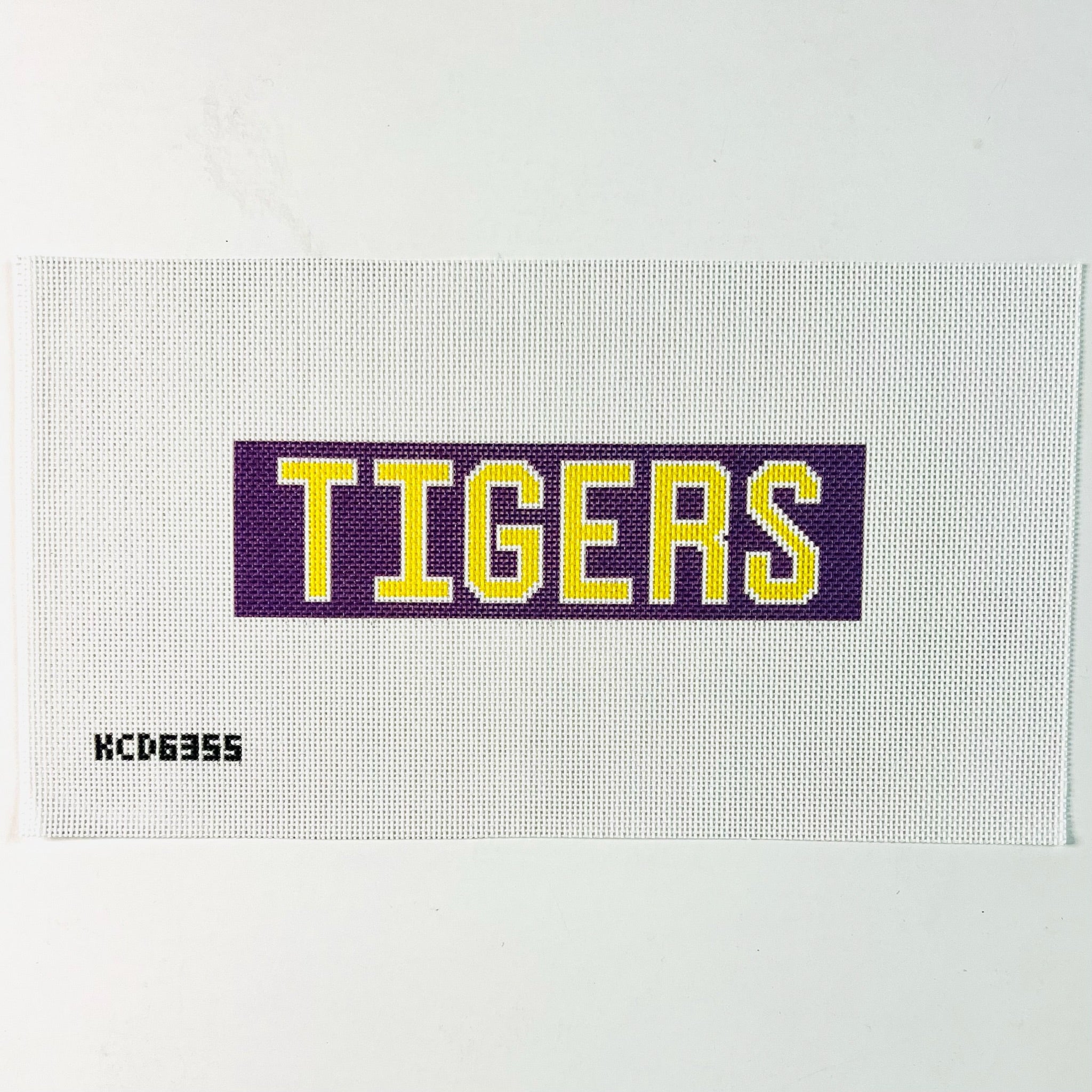 Purple/Gold Tigers Cuff Canvas - KC Needlepoint