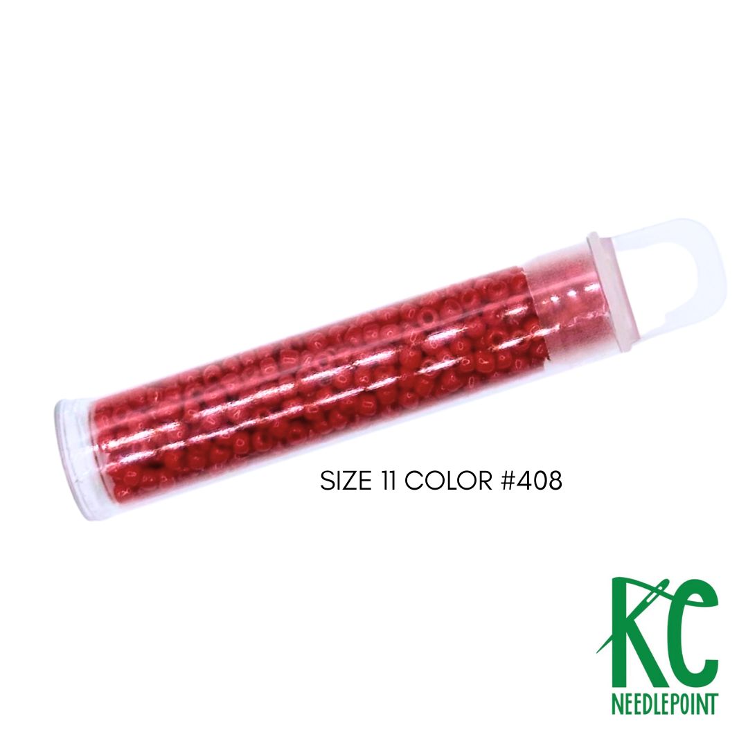 Size 11 Seed Beads 408 Red - KC Needlepoint