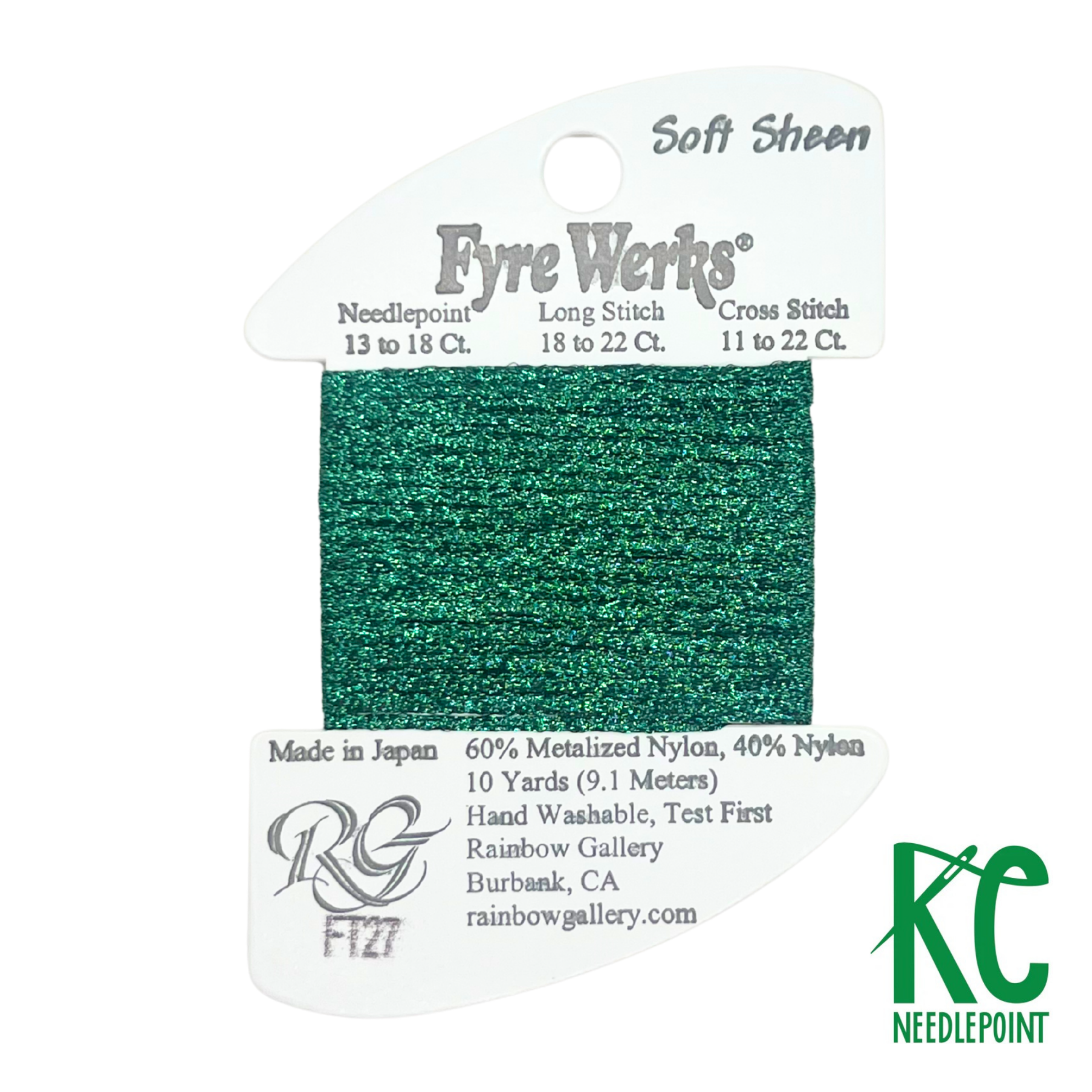 Fyre Werks Soft Sheen FT27 Tree Green - KC Needlepoint