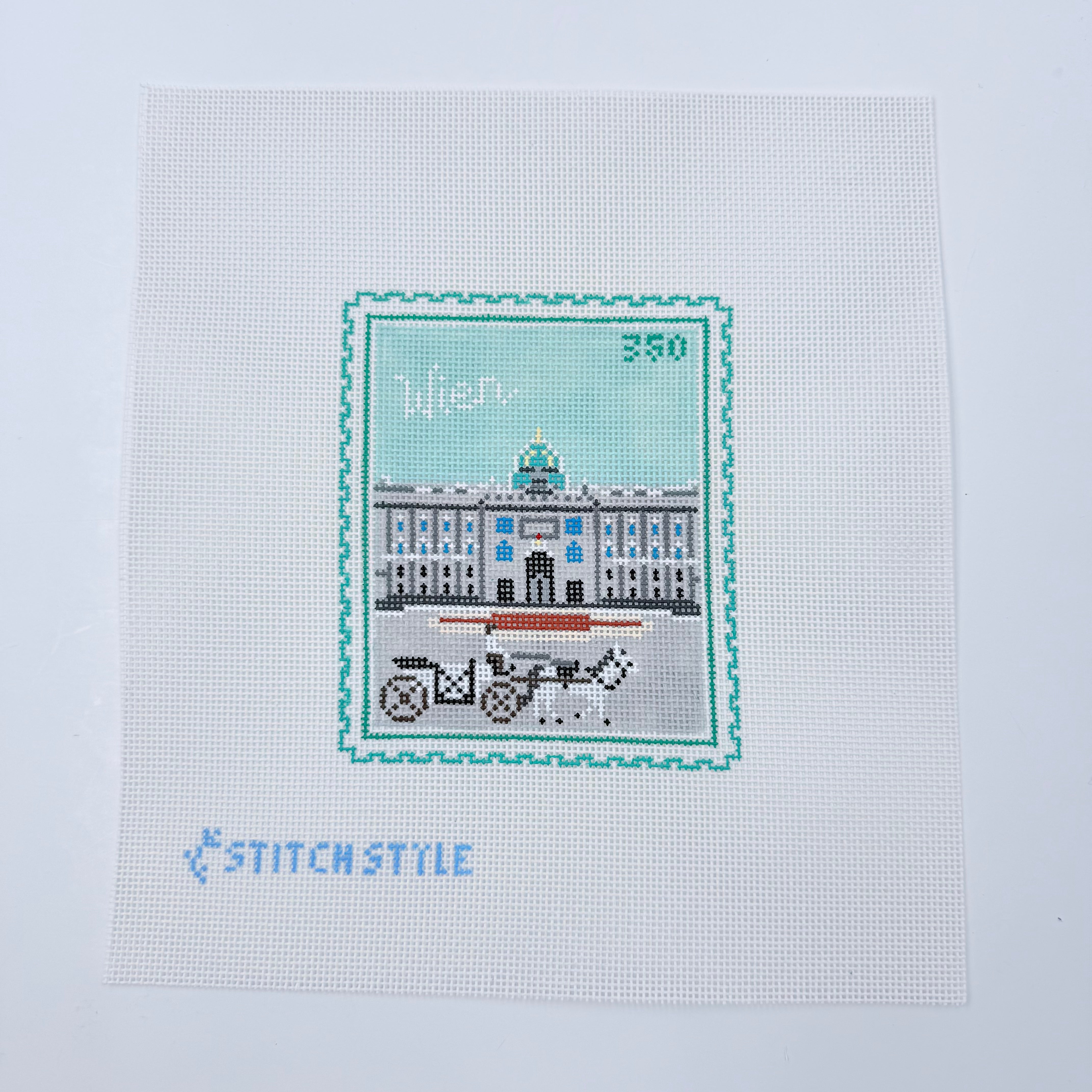 Vienna Hofburg Stamp Needlepoint Canvas - KC Needlepoint