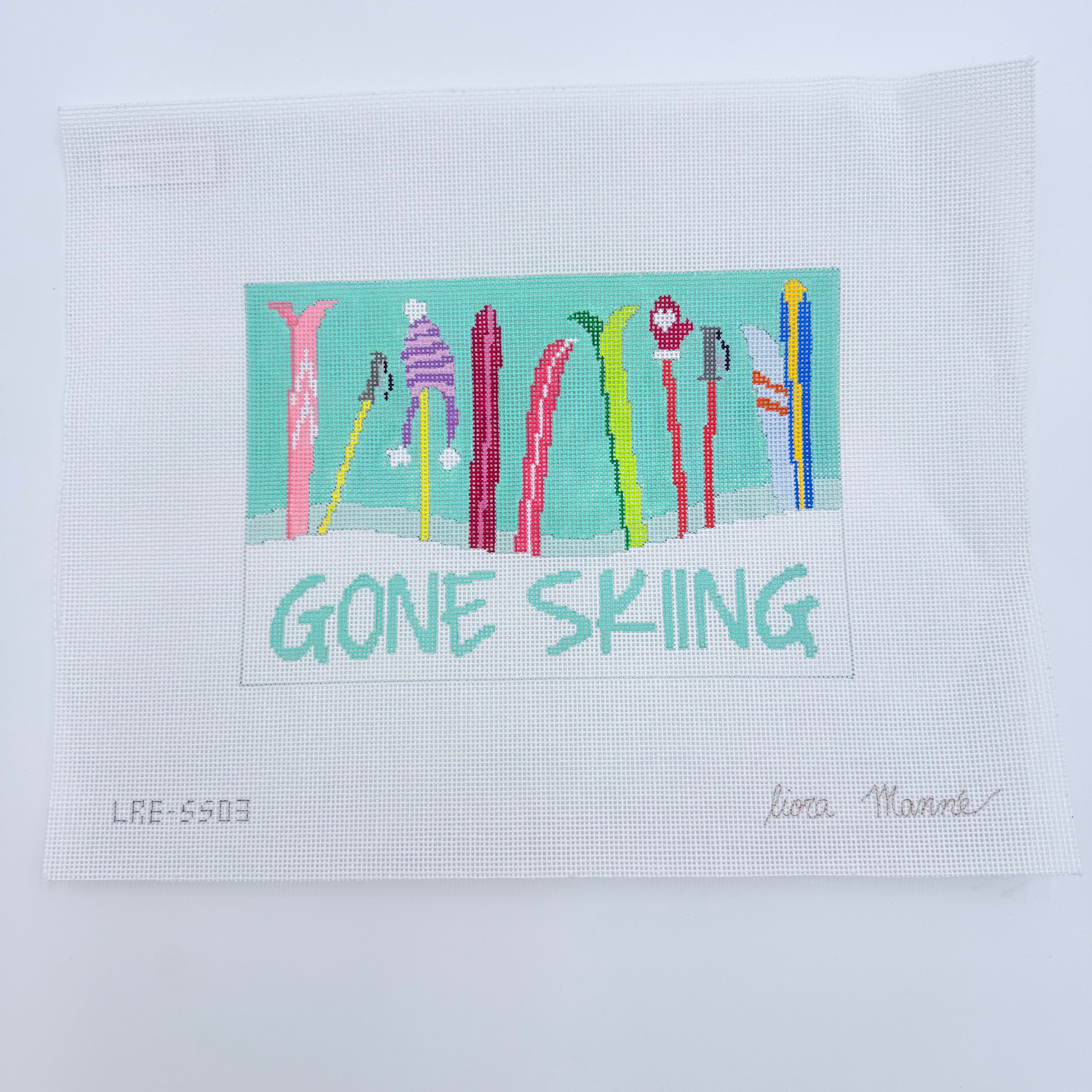 Gone Skiing Canvas - KC Needlepoint