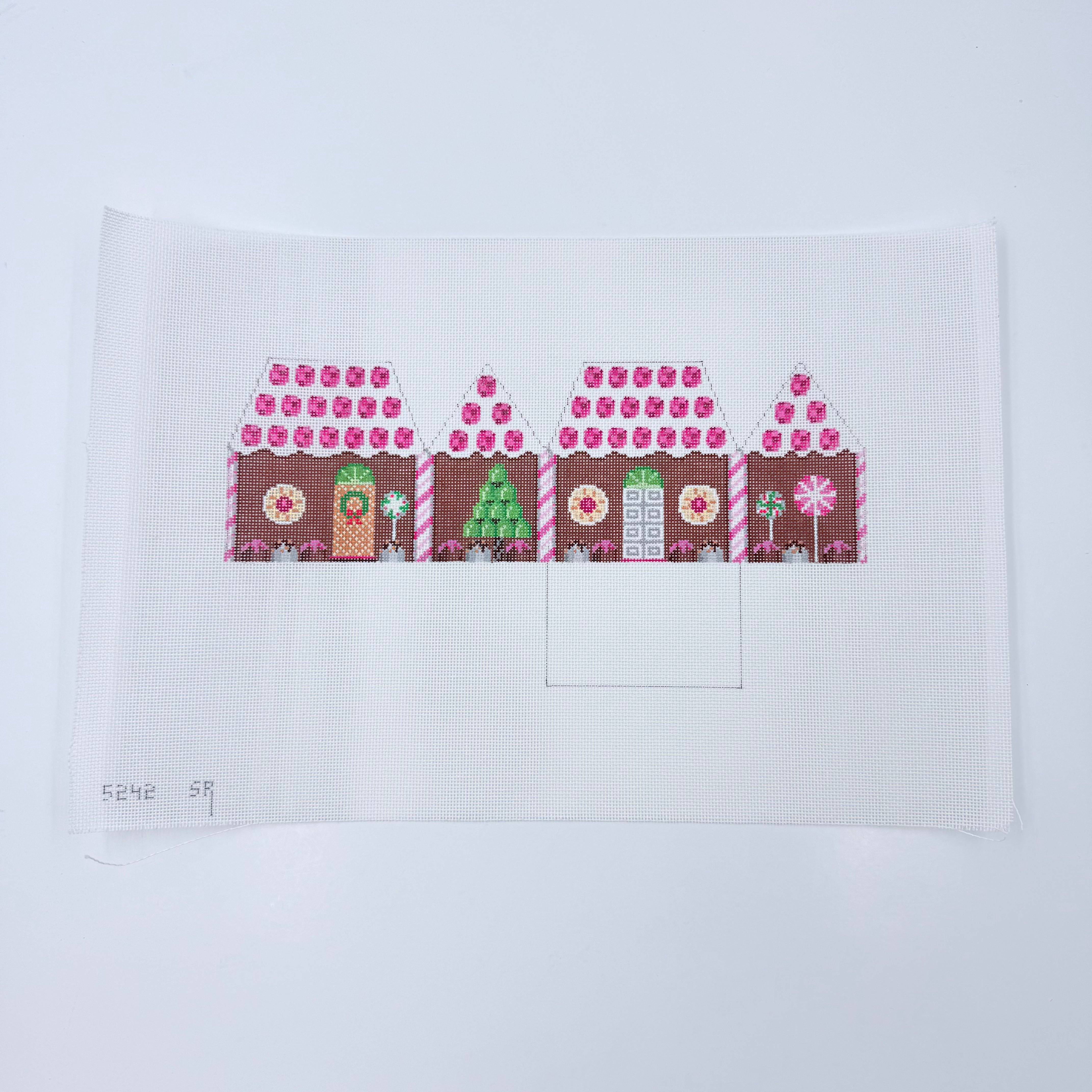 Raspberry & Chocolate Gingerbread House Canvas - KC Needlepoint