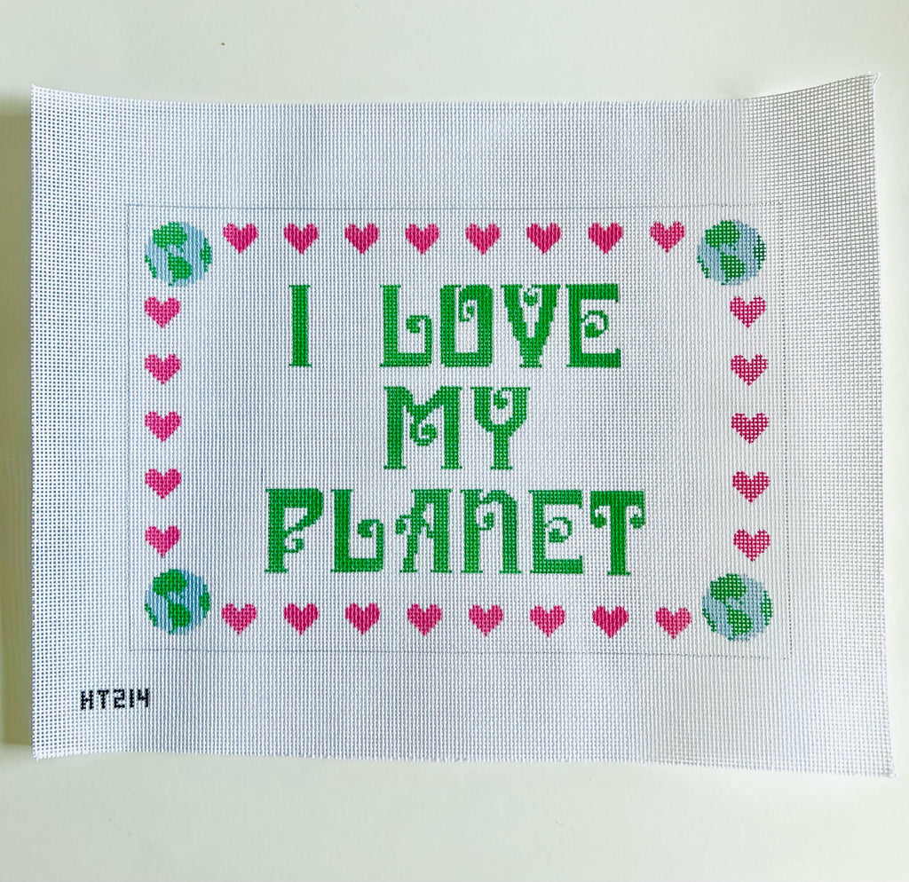 I Love My Planet Canvas - KC Needlepoint
