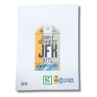 John F Kennedy Vintage Travel Tag Canvas - KC Needlepoint