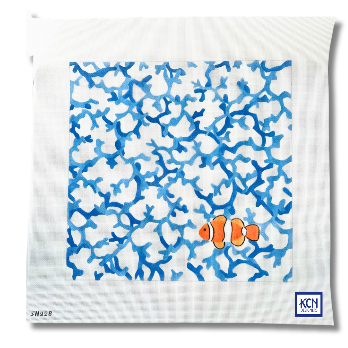 Coral with Fish Canvas – KC Needlepoint