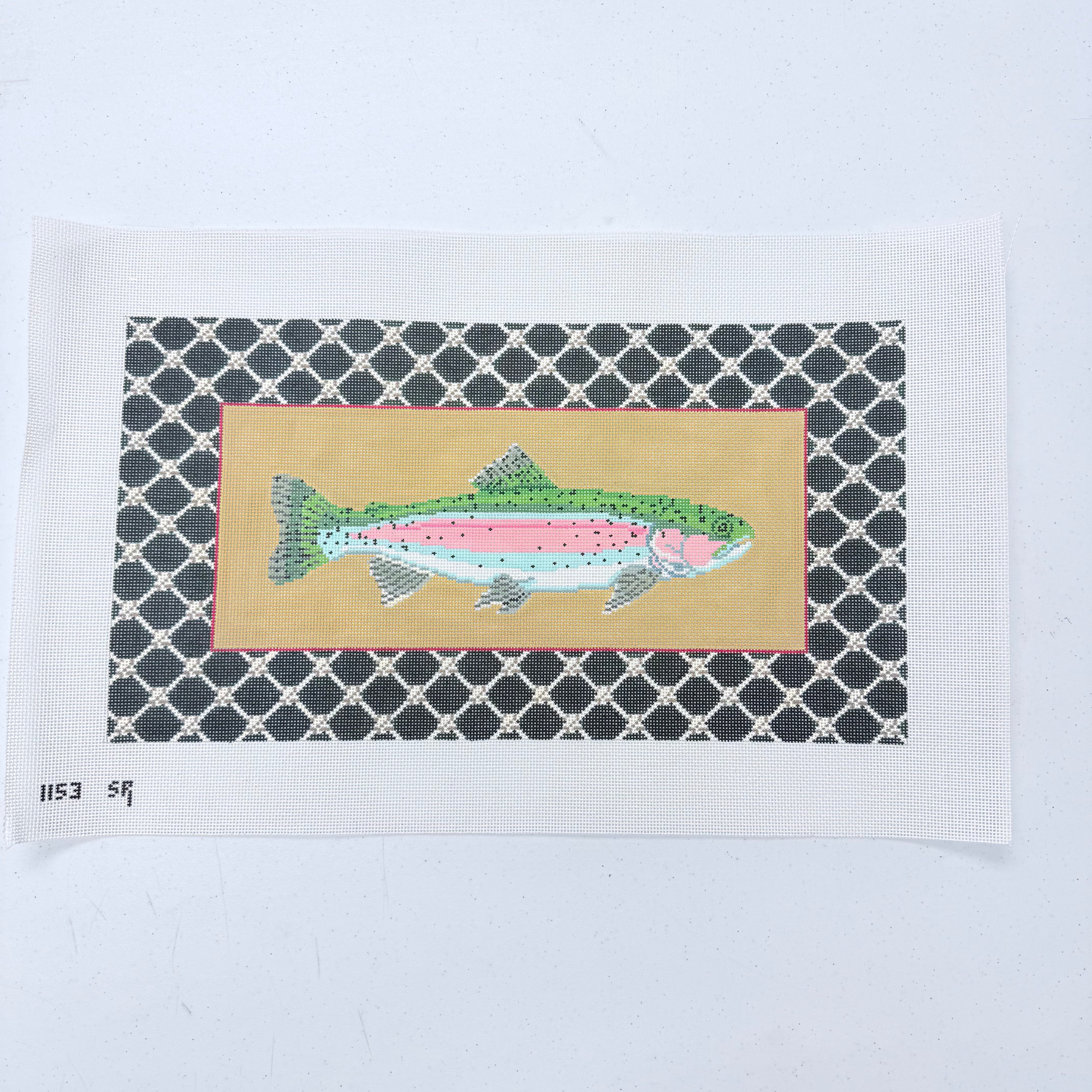 Rainbow Trout Canvas - KC Needlepoint