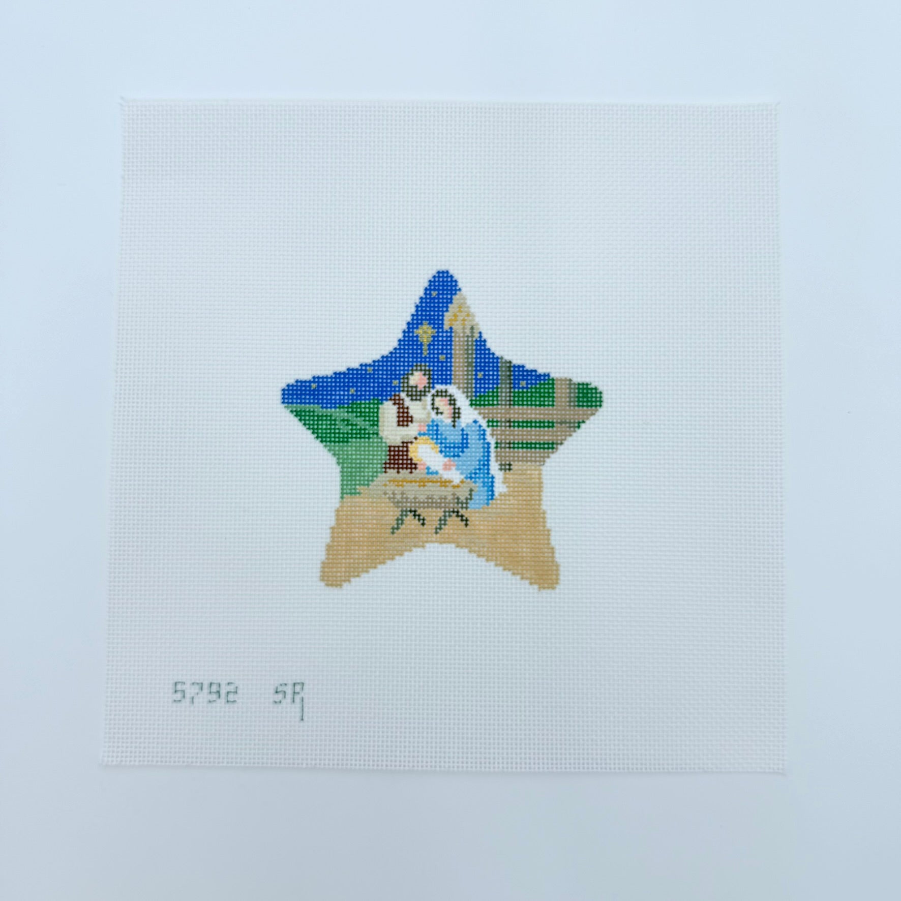 Nativity Star Canvas - KC Needlepoint