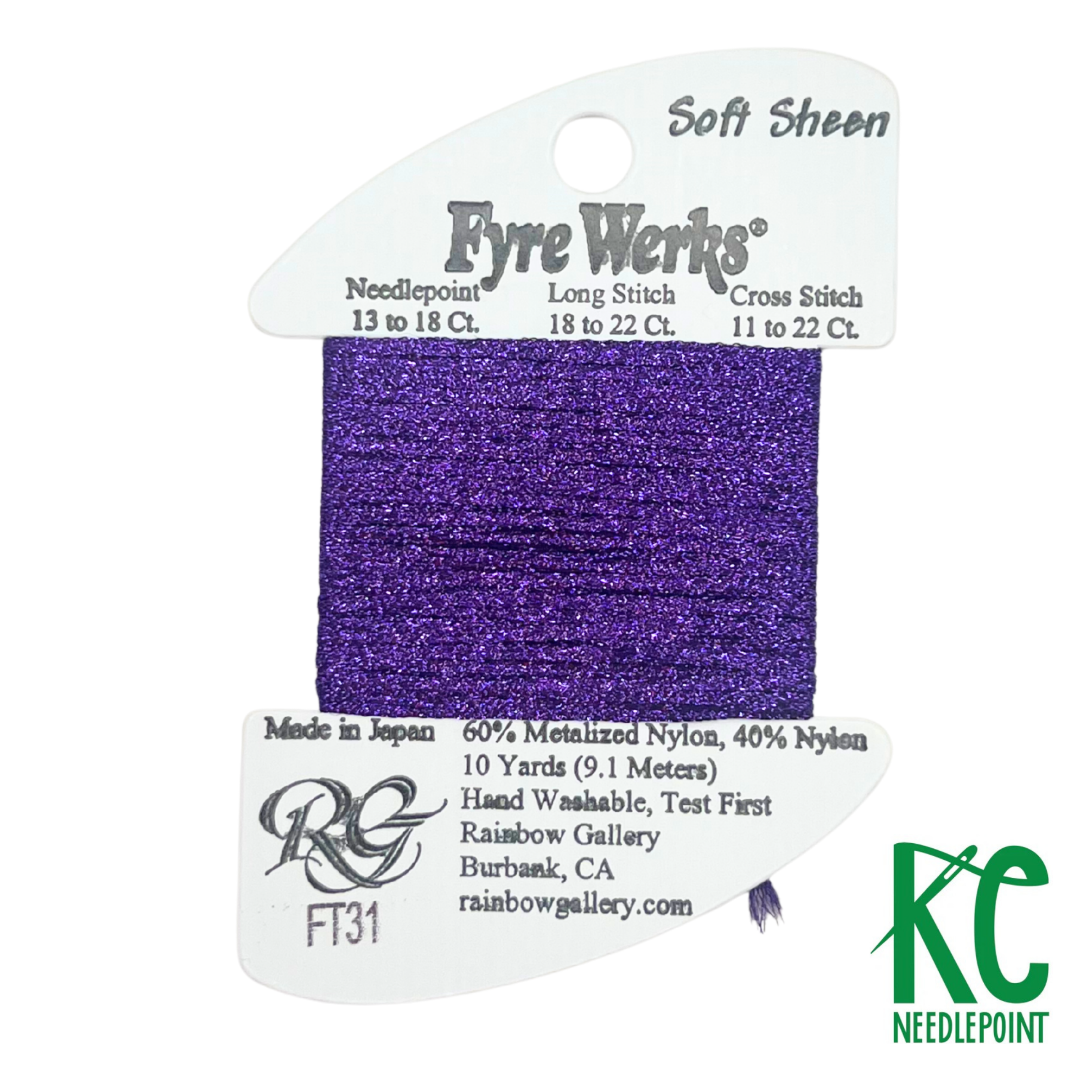 Fyre Werks Soft Sheen FT31 Dark Purple - KC Needlepoint