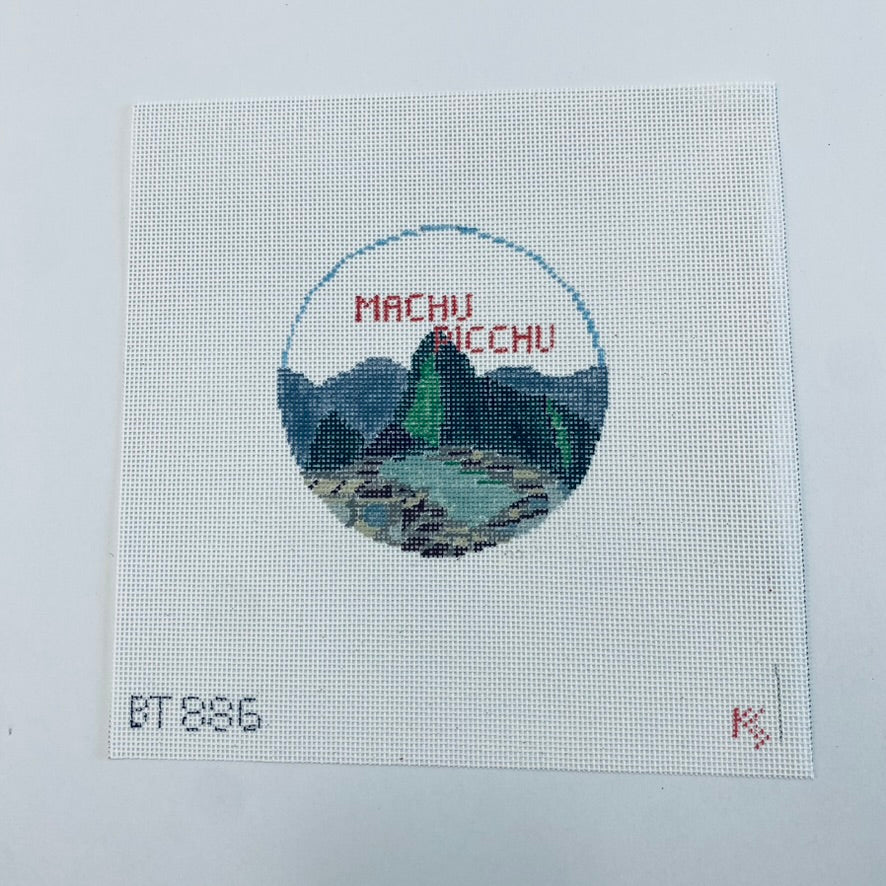 Machu Picchu Travel Round Canvas - KC Needlepoint