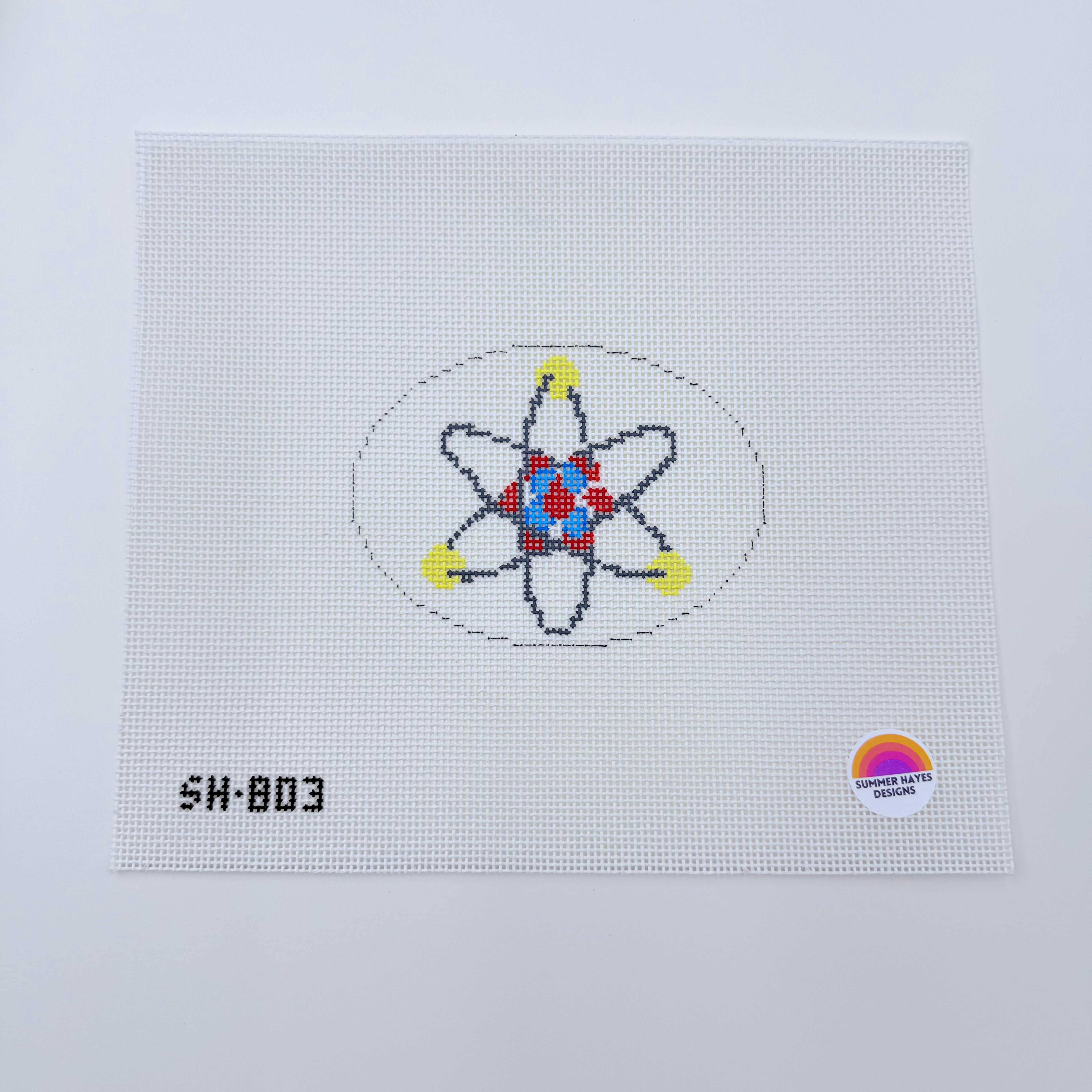 Atom Oval Canvas - KC Needlepoint