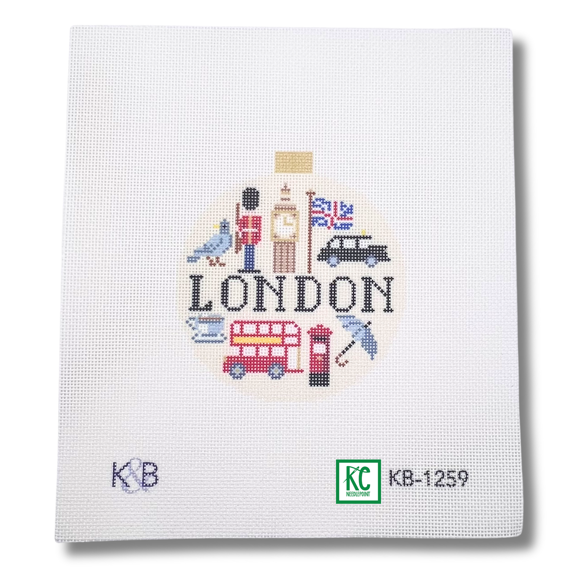 London Travel Round Needlepoint Canvas – KC Needlepoint